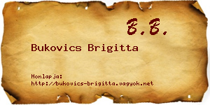 Bukovics Brigitta névjegykártya
